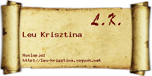 Leu Krisztina névjegykártya